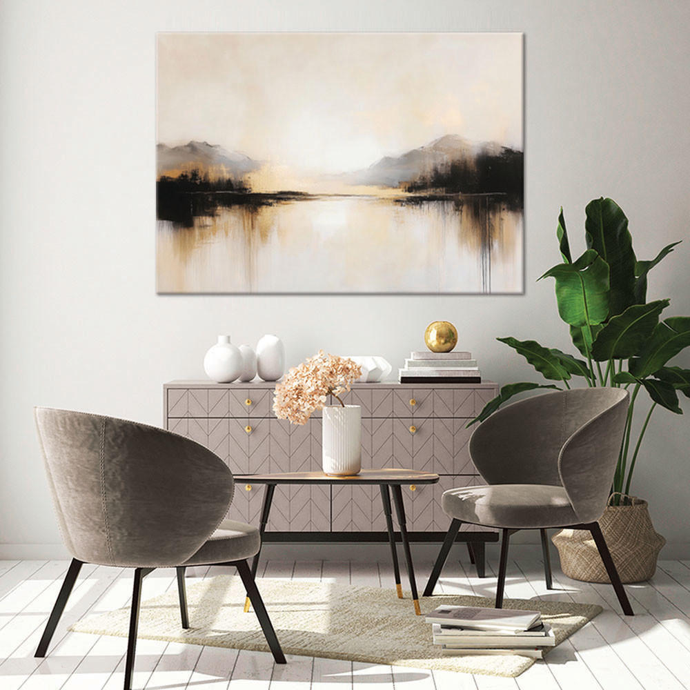 WANDBILD abstraktion in beige - Beige, Textil (60/40cm) - Feeby