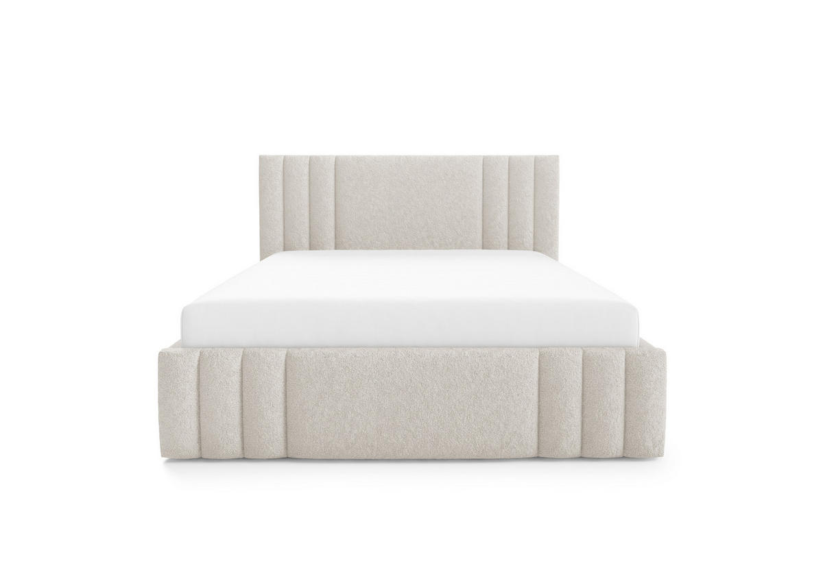 POLSTERBETT RIVIO Bettkasten Lattenrost 160x200 Beige - Beige, Holz (160/200cm) - Furnistar