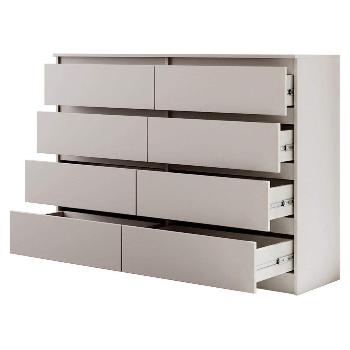 KOMMODE Lemon mit 8 Schubladen, 140 cm, Kaschmir - Kaschmir, Holzwerkstoff (140/101/39cm) - Beautysofa