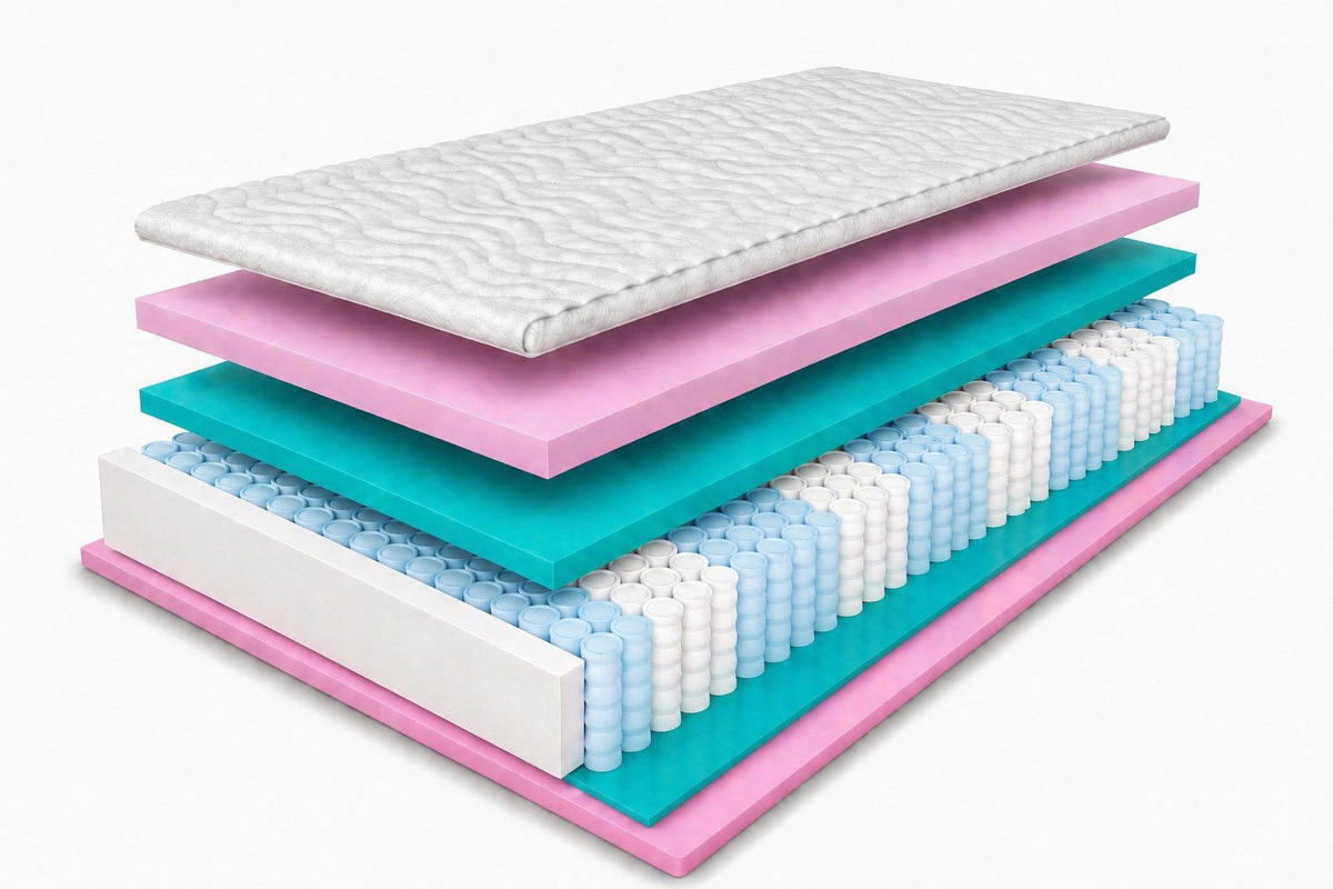 TASCHENFEDERKERNMATRATZE 90x200 cm, Montana H3, 17 cm - Weiß, Textil (90/200cm) - Marpur