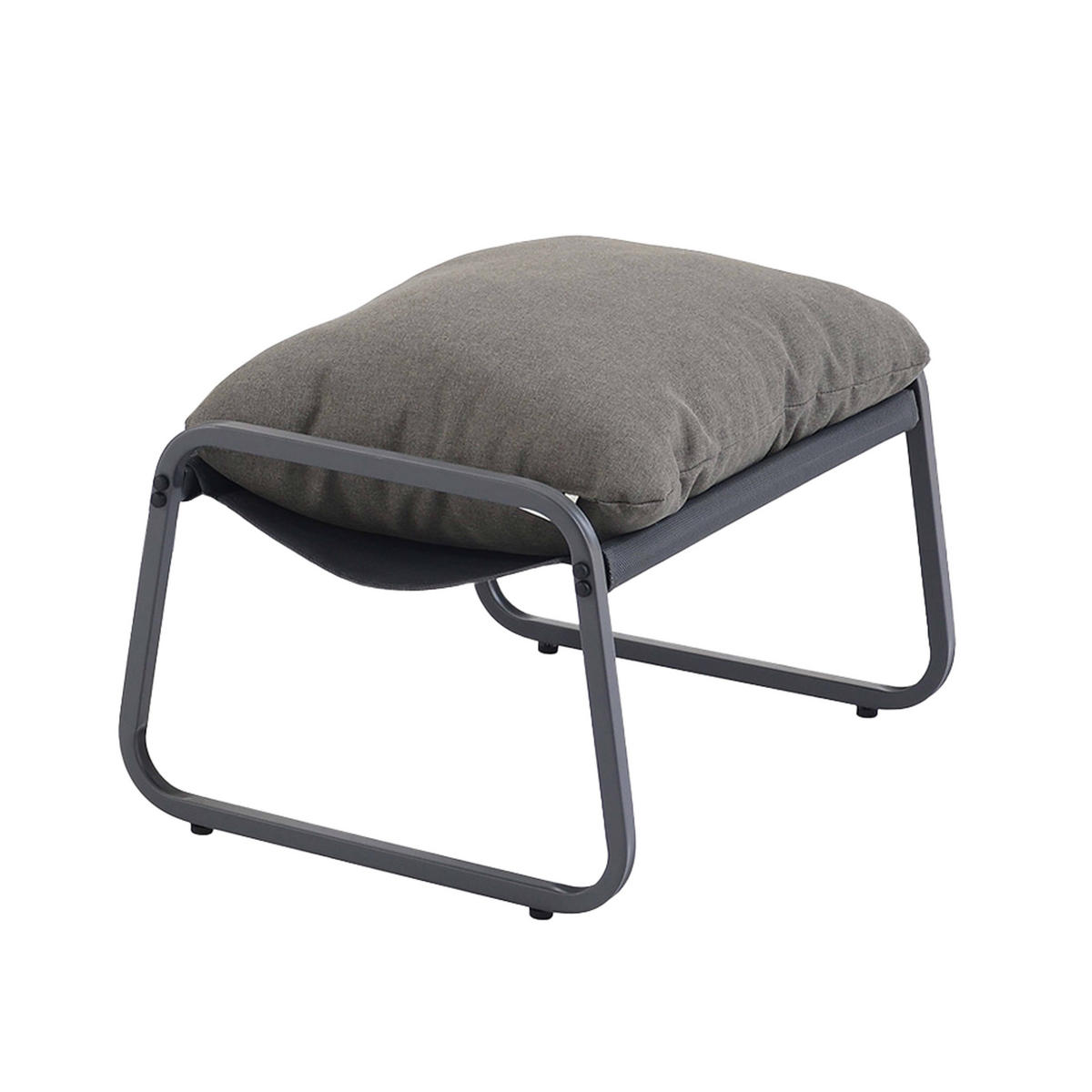 GARTEN-RELAXSESSEL mit Fußstütze, Grau - Grau, Textil (72/77/91cm) - Oviala