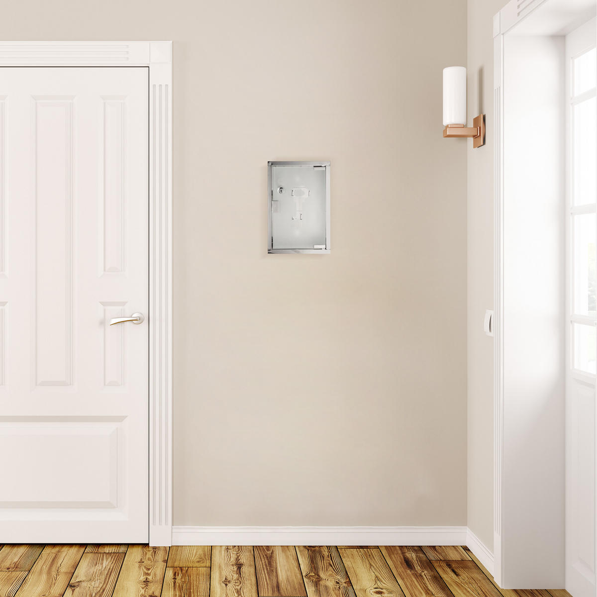 SKRINKA na kľúče - strieborná, kov/sklo (22/32/6cm) - Relaxdays