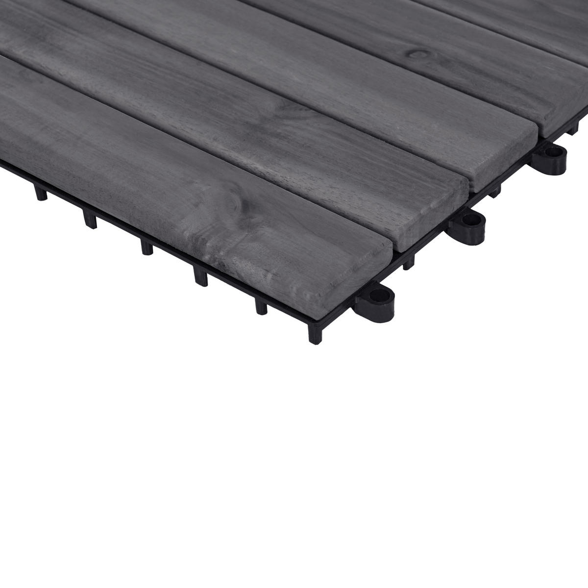 TERRASENFLIESEN 10 Stück Grau Accettura - Grau, Holz (30/30cm) - Beliani