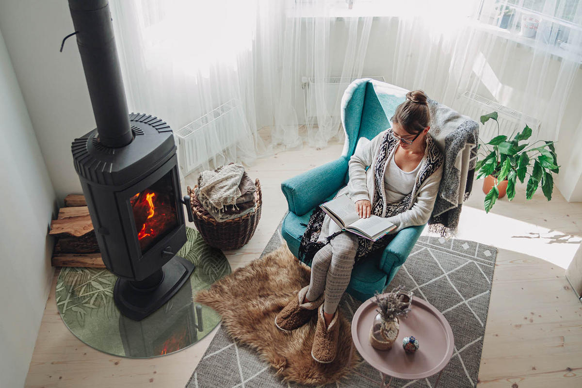 GLASPLATTE für Kamin Ø 70 cm Grün - Grün, Glas (70/70/0.4cm) - ArtPrintCave