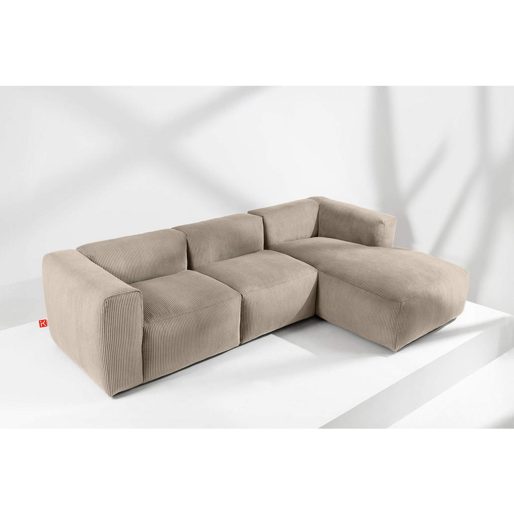 Thumbnail - Konsimo® Eckmodulsofa-Rechts, Beige, Textil, einzeln stellbar,Freiform, 297x180 cm, Wohnzimmer, Sofas & Couches, Wohnlan...