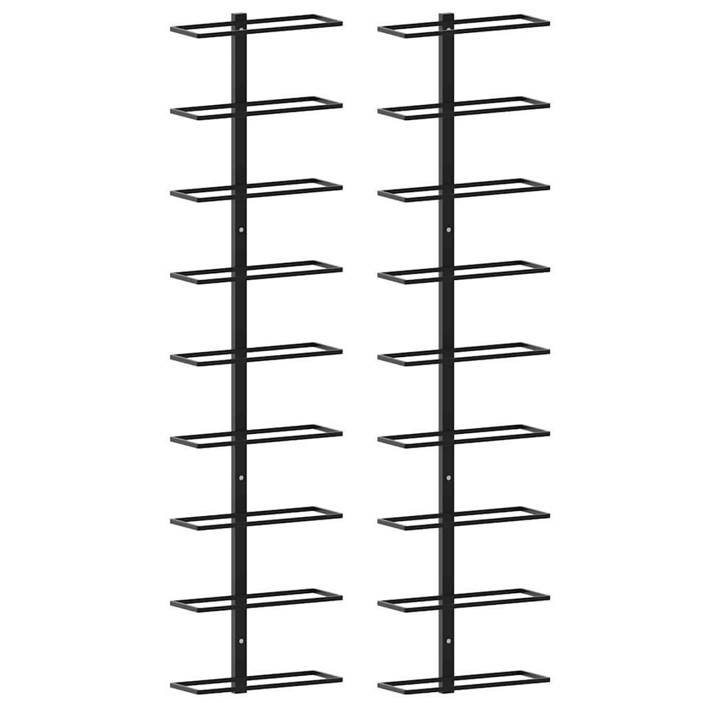 vidaXL Wand-Weinregale Schwarz 24x95.4x8 cm