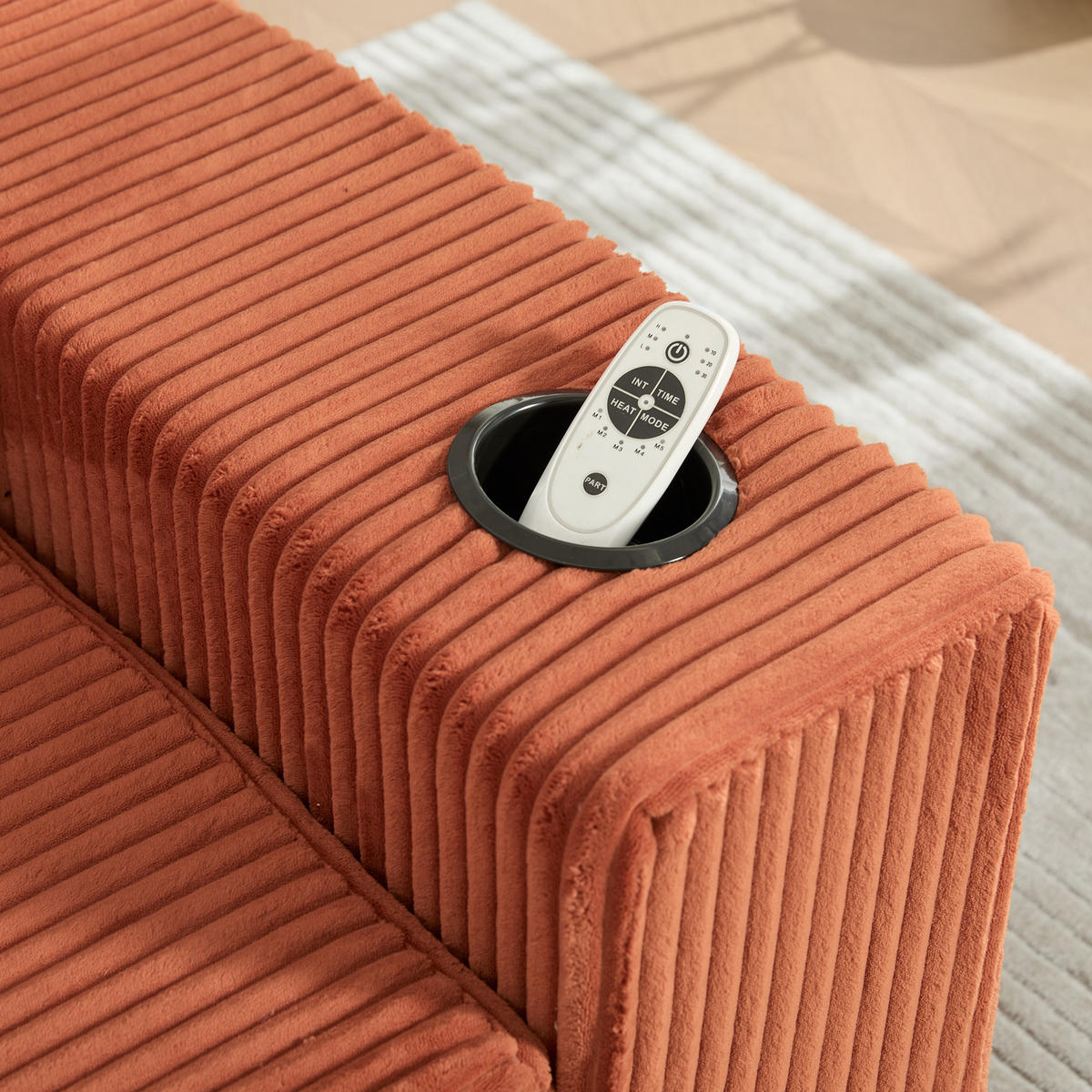 SCHLAFSOFA Modular mit Getränkehaltern und Seitentaschen, DE-42913, Orange - Orange, Textil (172/64/87cm) - ComfortXL
