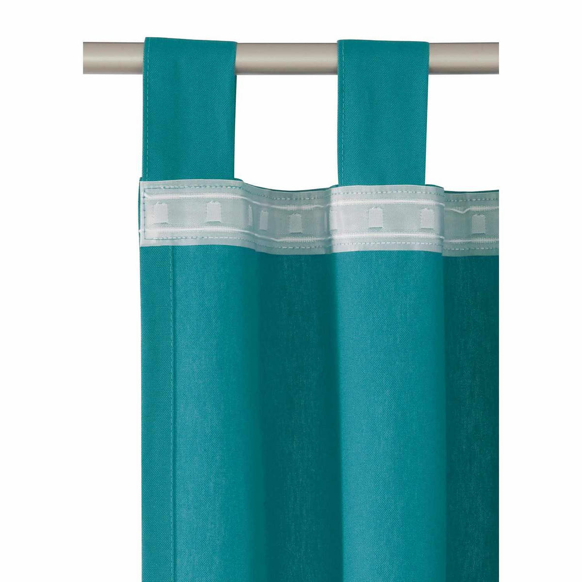 SCHLAUFENVORHANG IM UNI DESIGN DOVE Blickdicht - Petrol, Textil (140/0.5/255cm) - Tom Tailor
