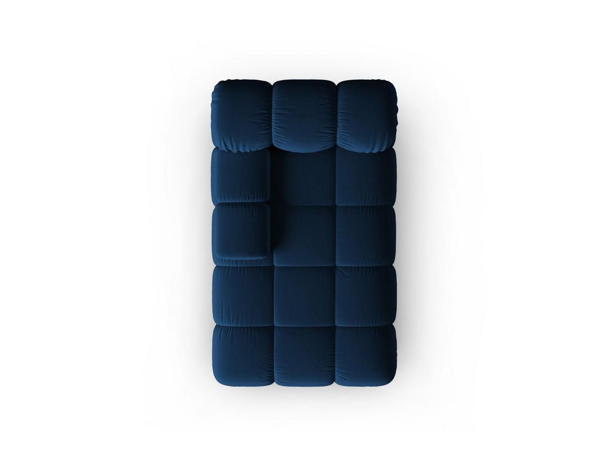 CHAISELONGUE links Bellis aus Samt königsblau - Blau, Textil (97/62/157cm) - Micadoni