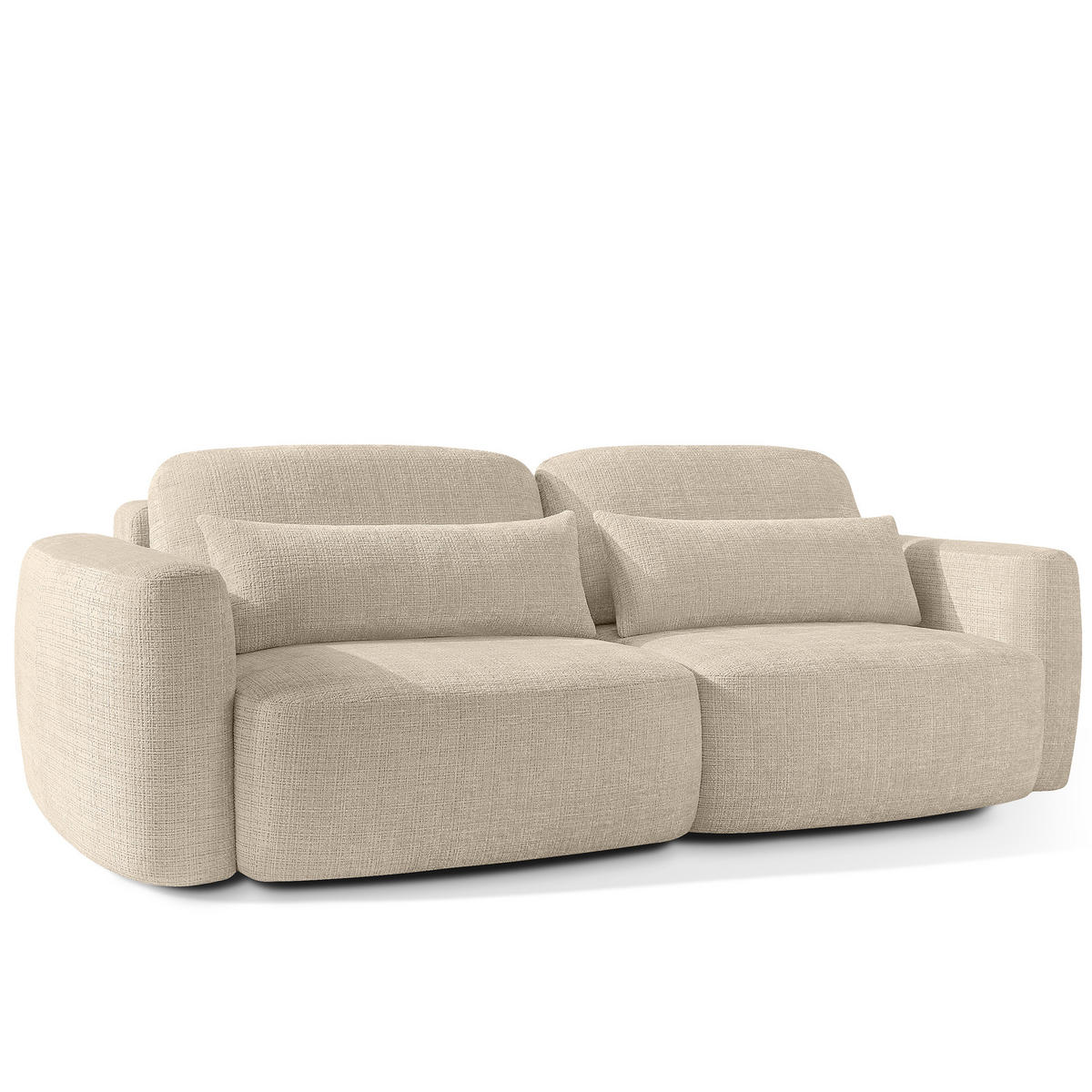 SOFA 3 ELOSA - Creme, Holz/Textil (245/85/115cm) - KONSIMO®