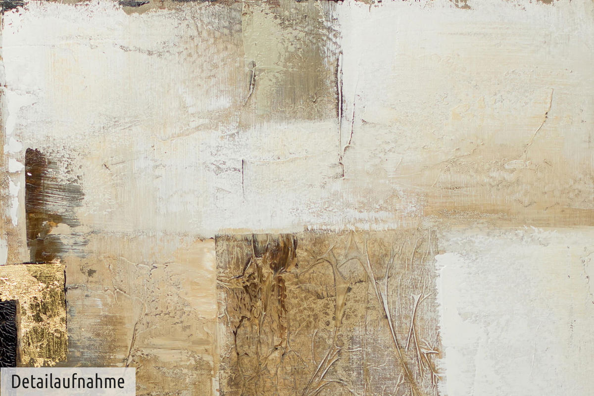 ÖLGEMÄLDE 80/80 cm - Beige/Goldfarben, Holz/Textil (1.68/80cm) - KUNSTLOFT