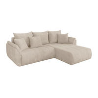 ROHOVÁ SEDAČKA s funkcí spaní, otoman vpravo TOKO-L 277x194x86 béžová manšestr - černá/béžová, kompozitní dřevo/textil (277/194cm) - ALTDECOR