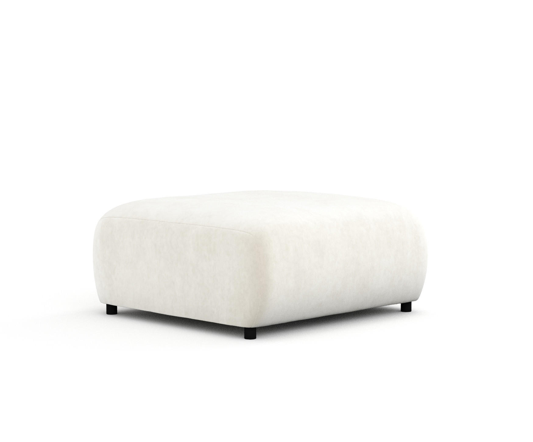 POUF S Zanzibar Creme Samtstoff - Creme/Schwarz, Holz/Holzwerkstoff (88/37/88cm) - Maison de Reve