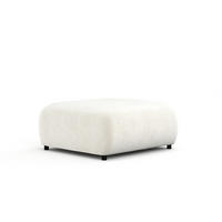 POUF S Zanzibar Creme Samtstoff - Creme/Schwarz, Holz/Holzwerkstoff (88/37/88cm) - Maison de Reve