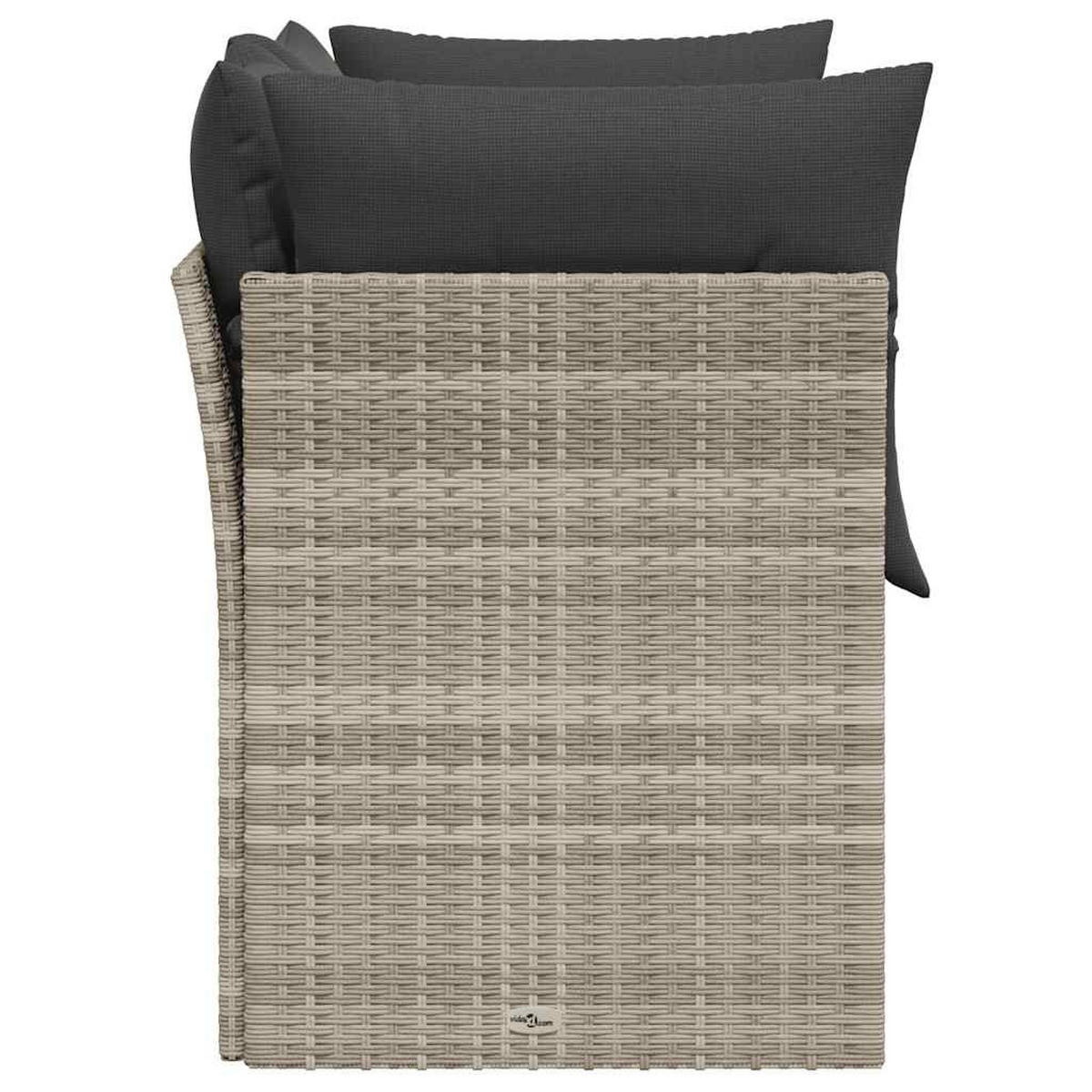 GARTENSOFA Mit Kissen 2-Sitzer Hellgrau Poly Rattan - Grau, Kunststoff (124/69/62cm) - vidaXL
