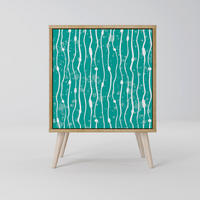 SIDEBOARD TURQUOISE RAIN, Eichefarben, 57,5x42x77,5 cm, Schräge Buchenholzfüße - Eichefarben/Buchefarben, Holzwerkstoff/Buchenholz (57.5/77.5/42cm) - SpaceRebels