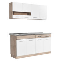 KÜCHENLEERBLOCK 160 cm in Weiß - Silberfarben/Weiß, Holz (160/206/60cm) - Homestyle4u