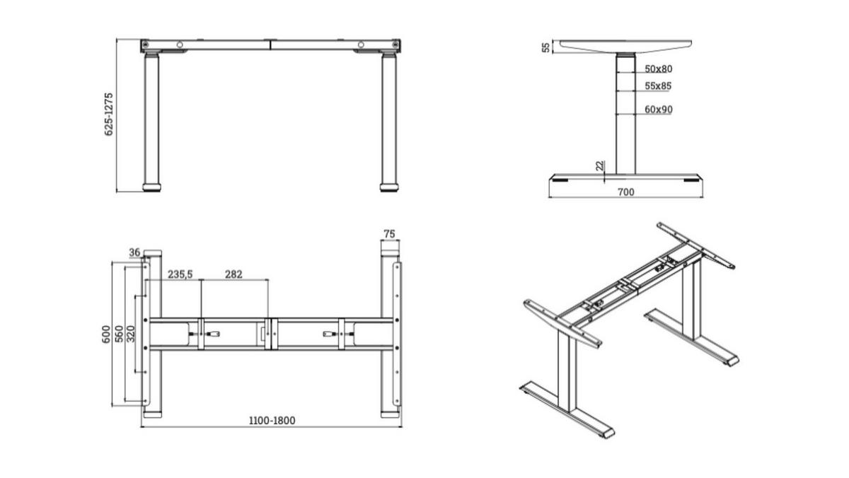 SCHREIBTISCH 150/80/65 - 130 cm elektrisch höhenverstellbar aus Kernbuche ergonomisch - Schwarz/Braun, Holz (80/150/65cm) - MeinMassivholz