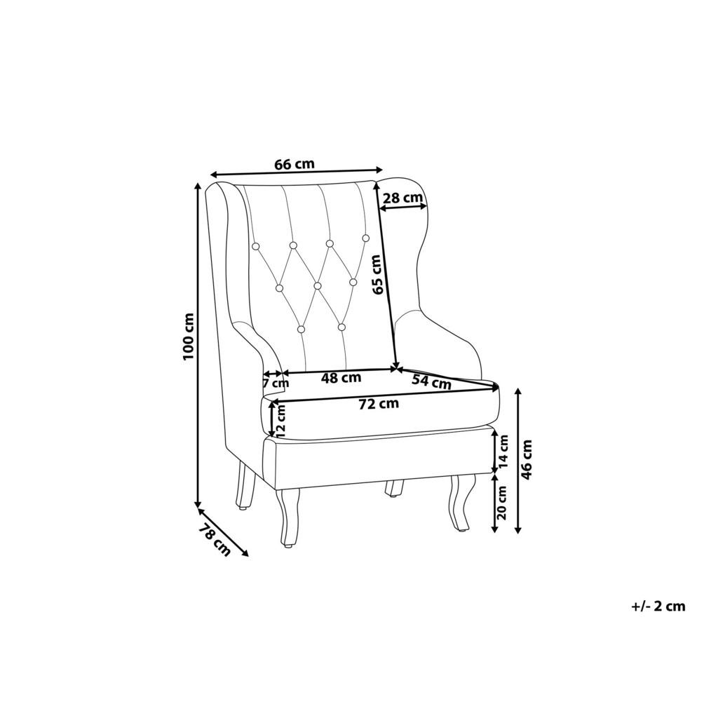 Thumbnail - Beliani Sessel, Schwarz, Grau, Textil, 1-Sitzer, 72x100x78 cm, Wohnzimmer, Sessel, Polstersessel