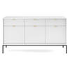 SIDEBOARD Vellore Weiß 154 cm - Goldfarben/Schwarz, Holzwerkstoff/Metall (154/83/39cm) - Selsey