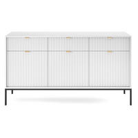 SIDEBOARD Vellore Weiß 154 cm - Goldfarben/Schwarz, Holzwerkstoff/Metall (154/83/39cm) - Selsey