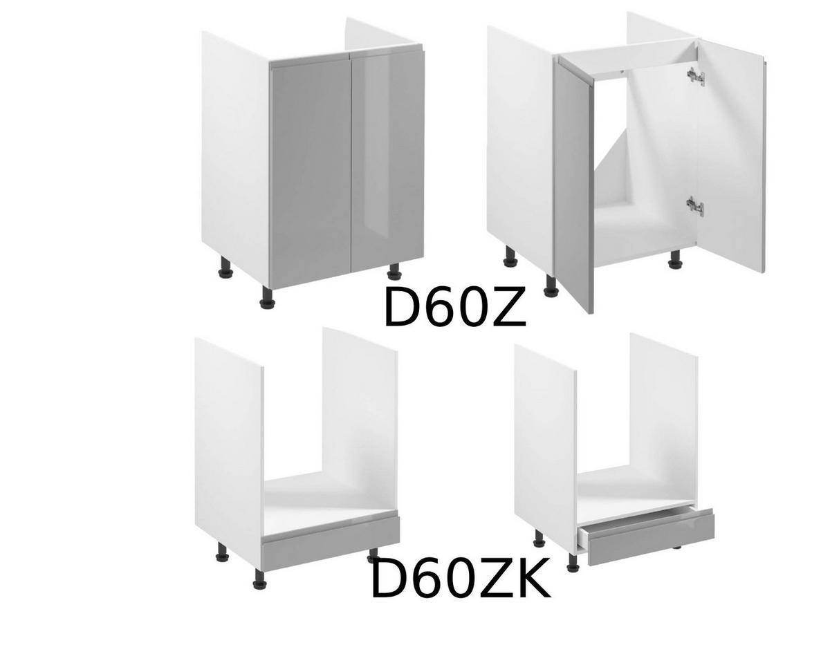 WINKELKÜCHE 240 cm x 280 cm - Aspen KA11-M280 - in Grau/Hochglanz - Grau, Holz (520/212/58cm)