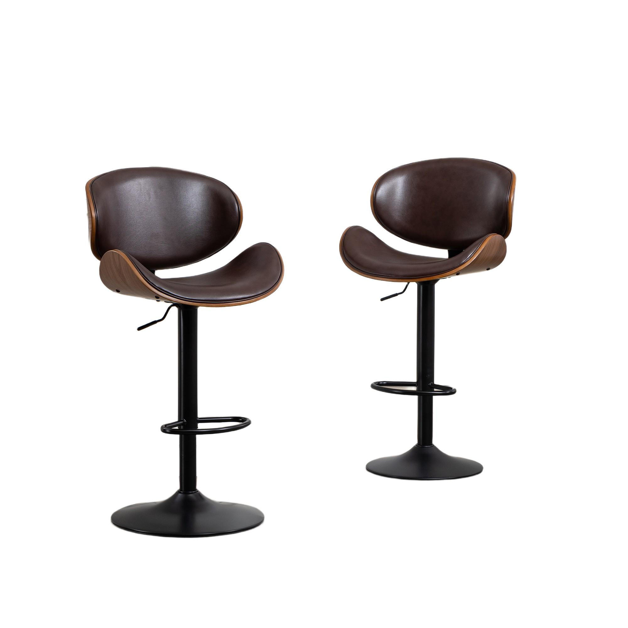 BARHOCKER,DREHSTUHL,RATTAN 360° drehbar2er-Set,Braun - Braun, Metall (50/93/51cm) - LVHOM