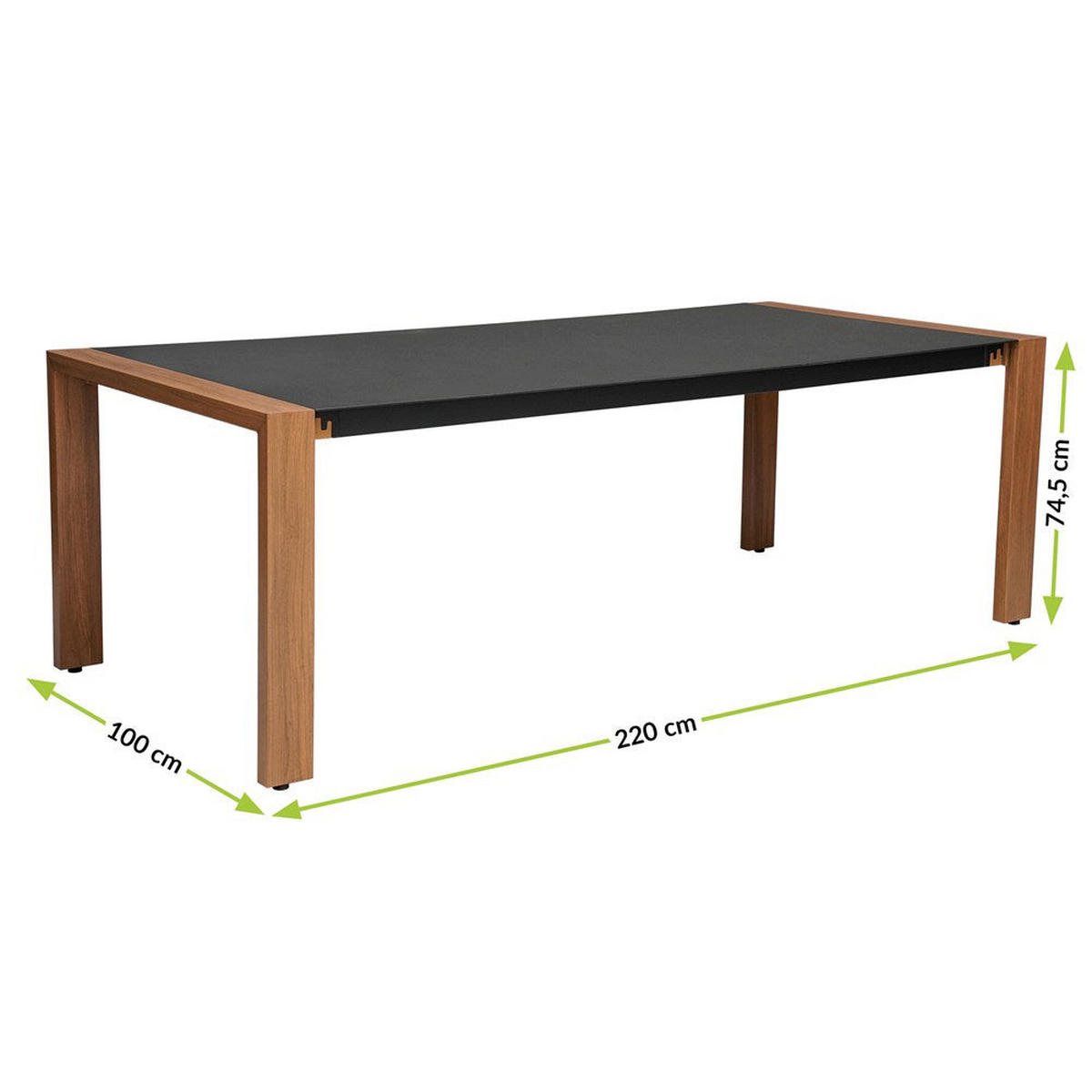 GARTENMÖBEL-SET Nida Anthrazit/Braun - Anthrazit, Metall - kommodly