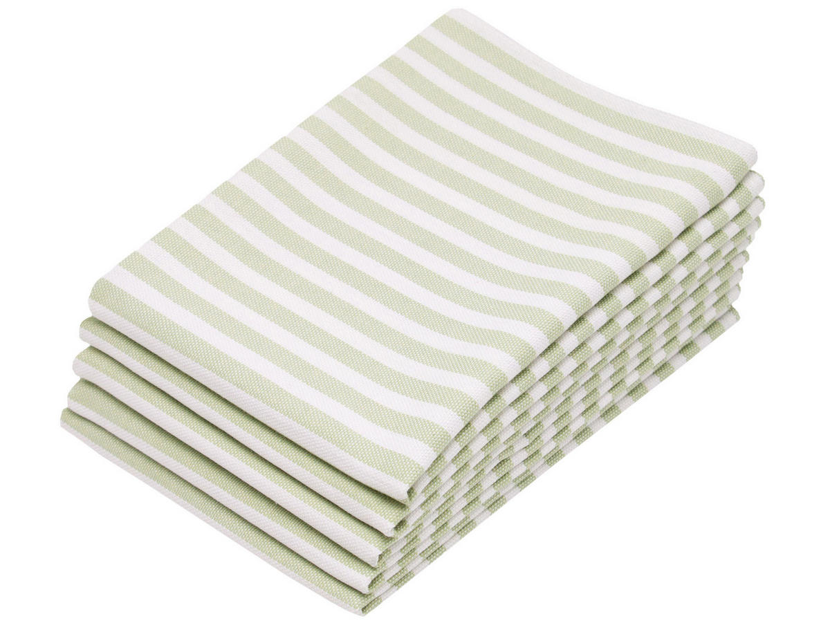 GESCHIRRTÜCHER, 5er-Set, 50x70 cm, 100% Baumwolle, Grün - Hellgrün, Textil (50/70cm) - Zollner