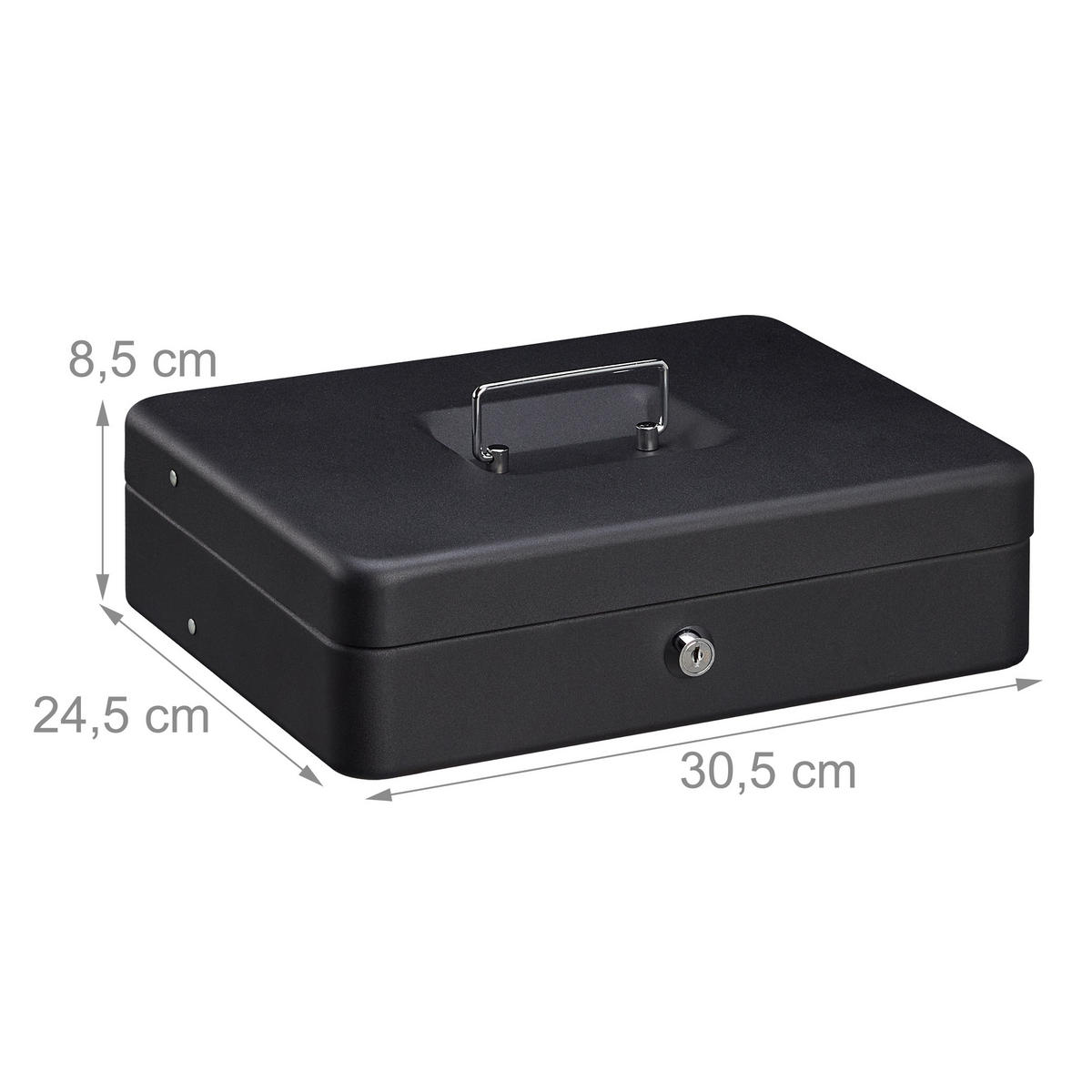 GELDKASSETTE Euro-Münzzählbrett - Schwarz, Kunststoff/Metall (30.5/8.5/24.5cm) - Relaxdays