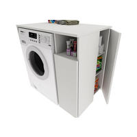 WASCHMASCHINENSCHRANK Überbauschrank mit Fächern – passend für Waschmaschine & Trockner 96/88/62 - Weiß, Holzwerkstoff (96/88/62cm) - RAUMHIRSCH FURNITURE