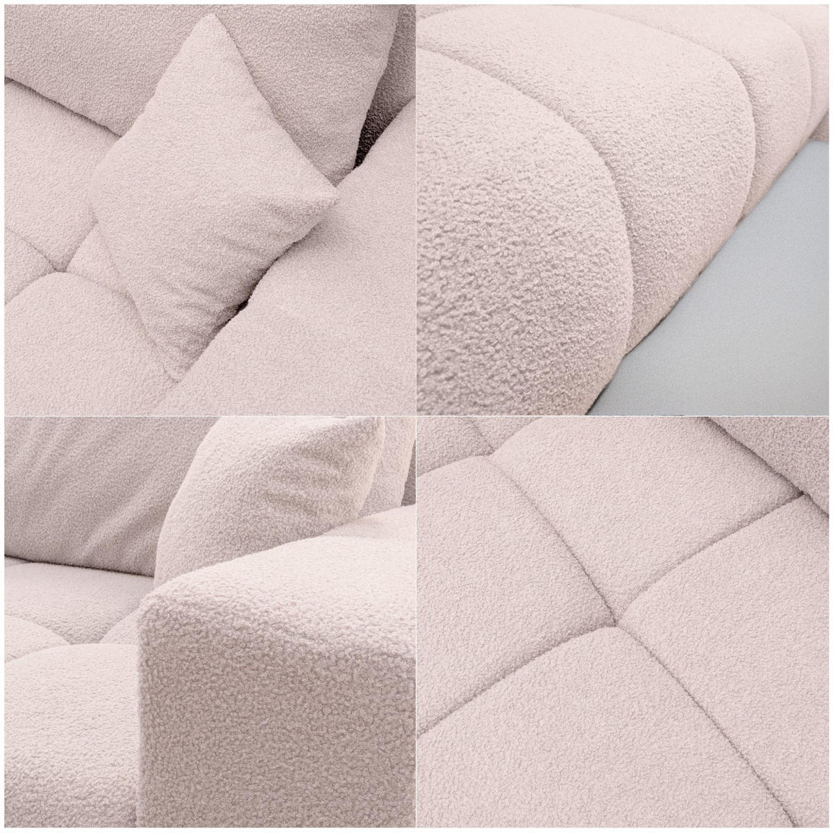 ECKSOFA Anabel Max Mit Schlaffunktion - Creme, Holzwerkstoff/Textil (278/145cm) - Fun Möbel