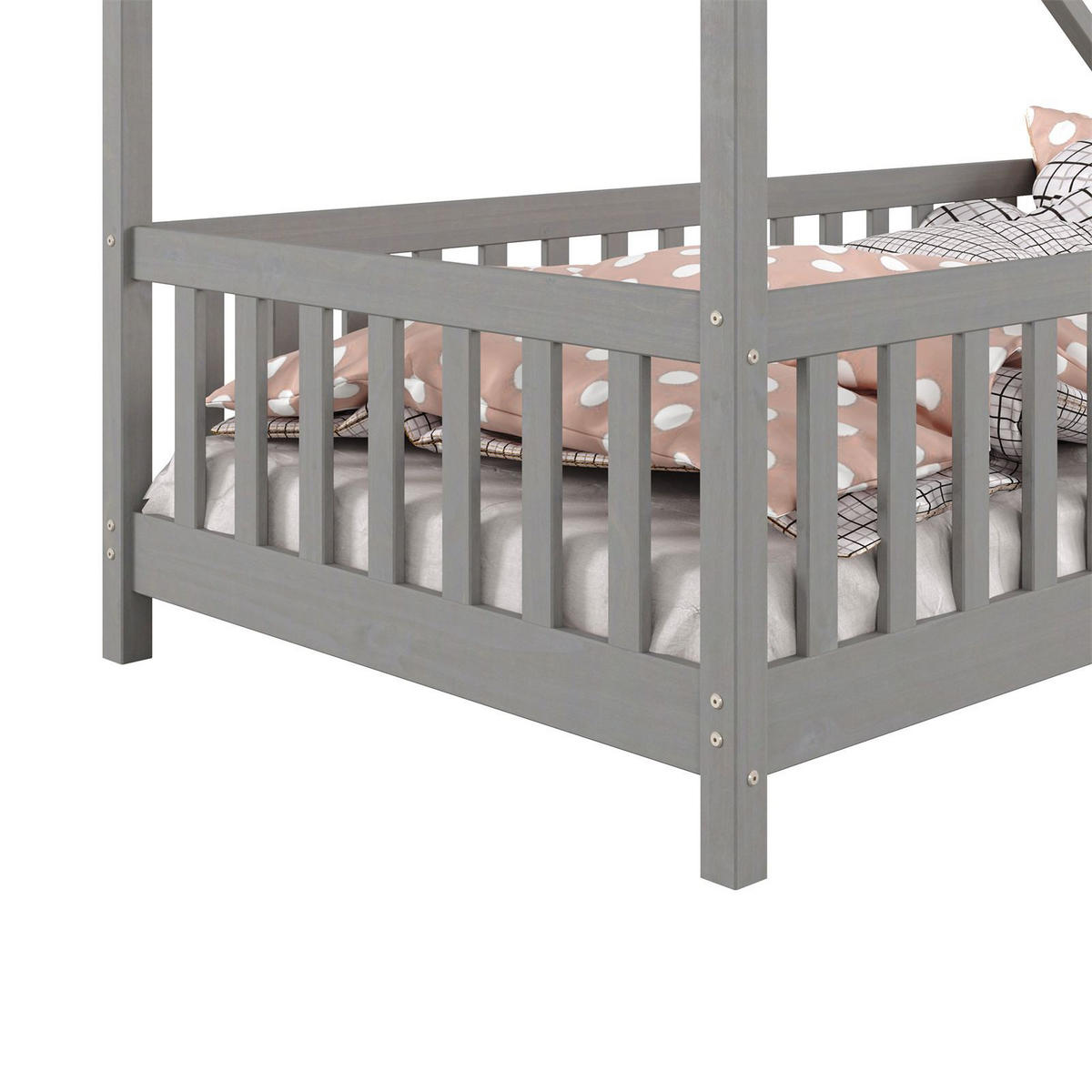 HAUSBETT CORA 90X200 CM - Grau, Holz (96/158/206cm) - IDIMEX