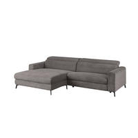 ECKSOFA LAISKA Grau Cord - Schwarz/Grau, Textil/Metall (282/177cm) - KAWOLA