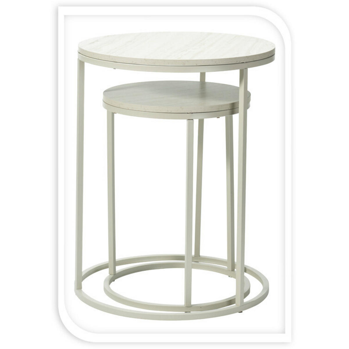 COUCHTISCHE 2er-Set Seli rund Beige - Beige, Metall (40/40/50cm) - Home Styling Collection