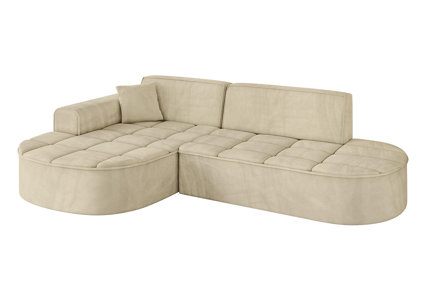ECKSOFA Ottomane Links TARO-L1 - 243x171x79,5 cm Beige - Beige, Holzwerkstoff/Textil (243/171cm) - ALTDECOR