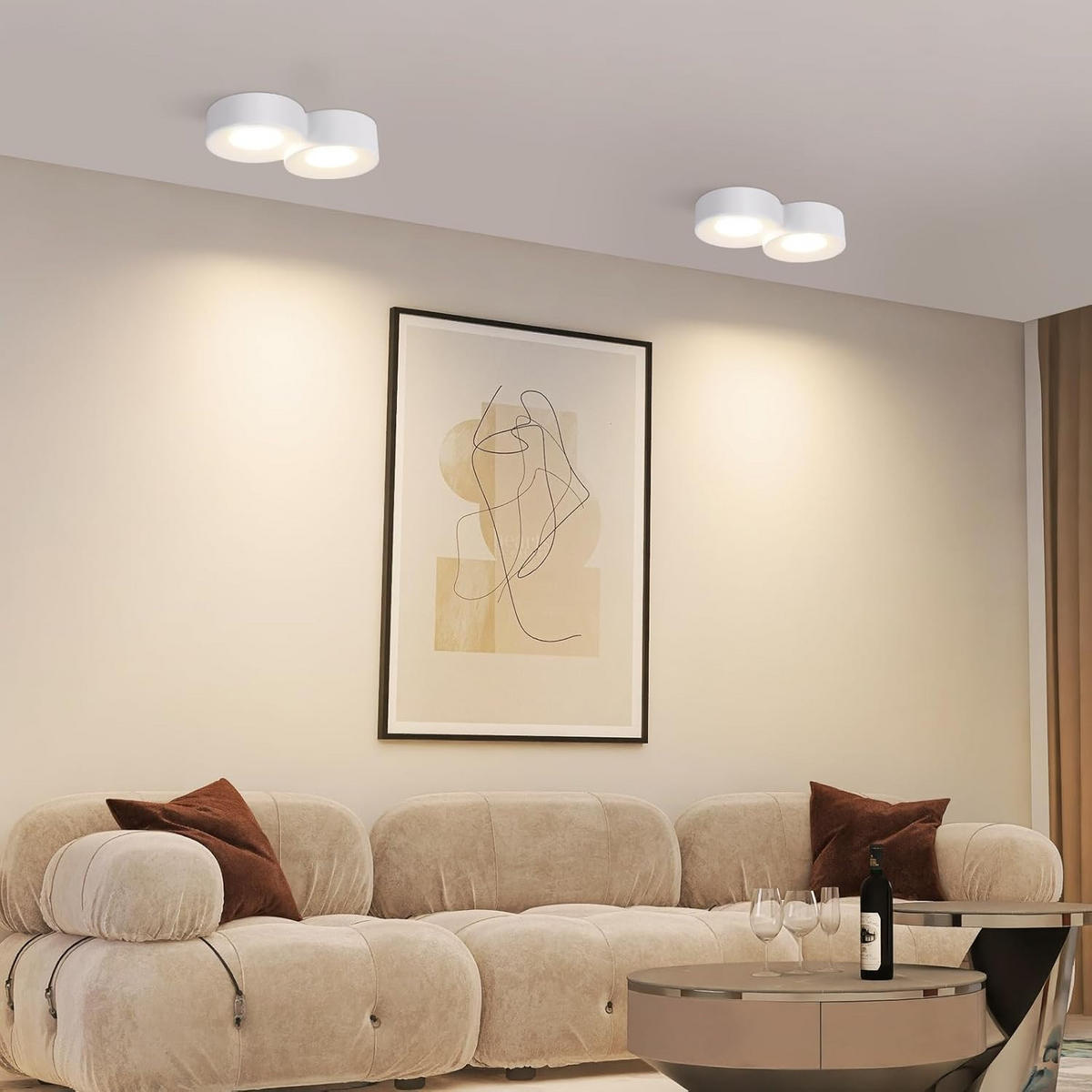 DECKENSTRAHLER Funkelhild 5.5/15/28 cm - Weiß, Metall (28/5.5/15cm) - ZMH