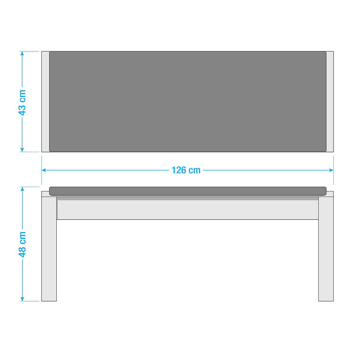 SITZBANK - MDF - Weiß, Holzwerkstoff (126/48/41cm) - home24