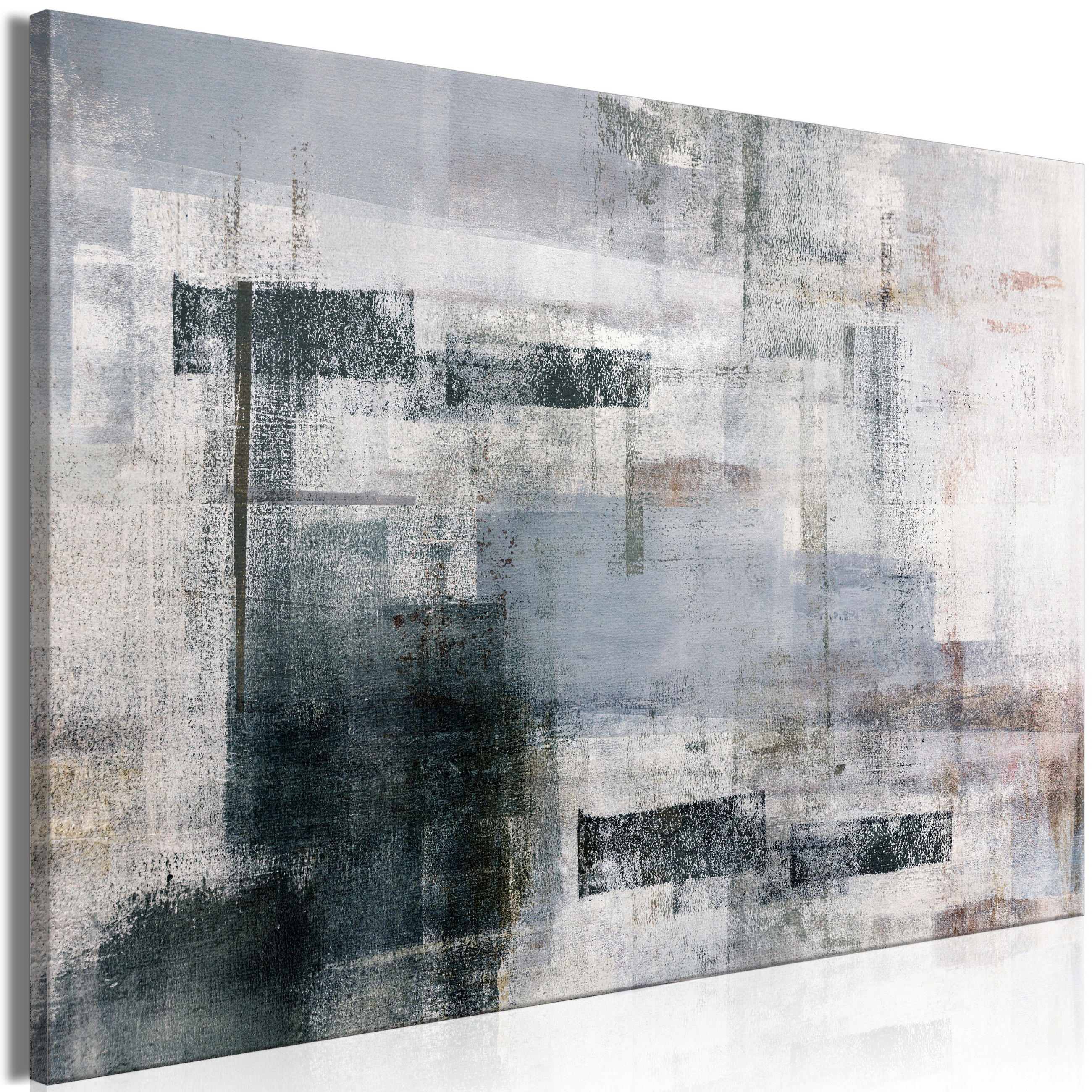 KUNSTDRUCK Grau 90/60 cm - Schwarz/Grau, Textil (90/60cm) - KUNSTLOFT