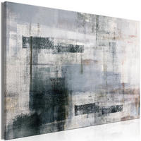 KUNSTDRUCK Grau 90/60 cm - Schwarz/Grau, Textil (90/60cm) - KUNSTLOFT