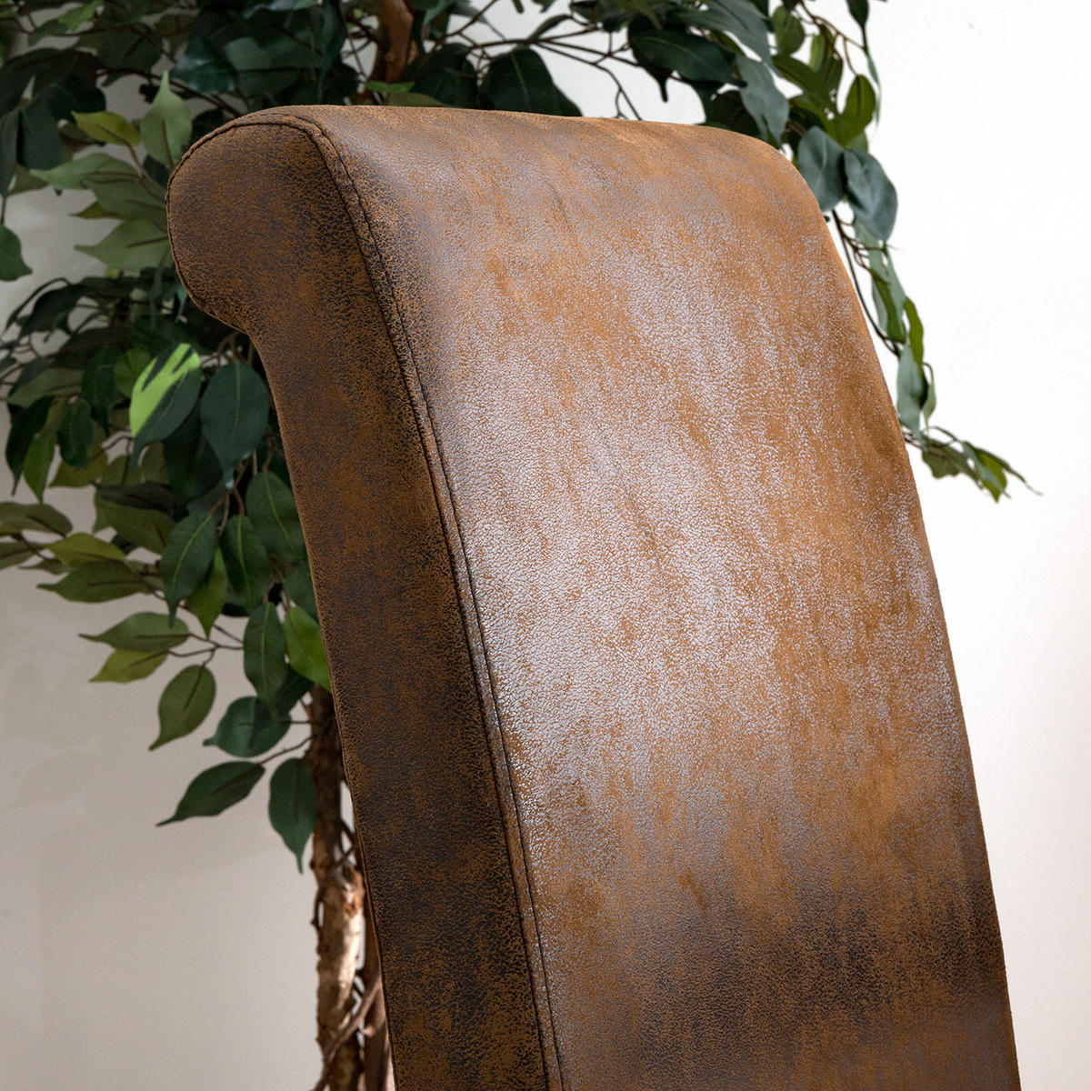 POLSTERSTUHL (2er-Set) - Braun - Microfaser - Gummibaum - 47 x 108 x 64 cm - Braun, Holz/Textil (47/108/64cm) - home24