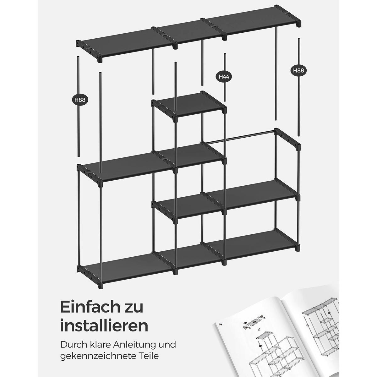 GARDEROBE AMSTERDAM - Schwarz, Metall (182/182/43cm) - Hansiro