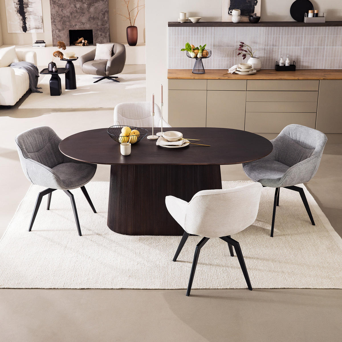 MASSIVER ESSTISCH - Mango massiv - Dunkelbraun/Braun, Holz (100/180/76cm) - home24