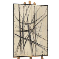 GEMÄLDE Parallelen und Schnittpunkte Schattenfugenrahmen Schwarz 140x100 cm - Schwarz, Holz (140/100cm) - YS-art gallery