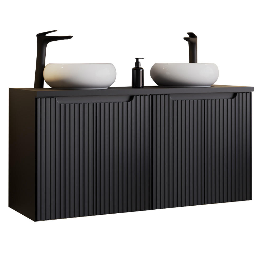 Lomado Doppelwaschtisch Schwarz 120x72x40 cm