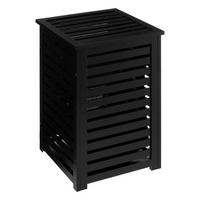 WÄSCHEKORB Bambus Sicela 40/38/58 cm - Schwarz, Holzwerkstoff (38/58/40cm) - 5five Simply Smart