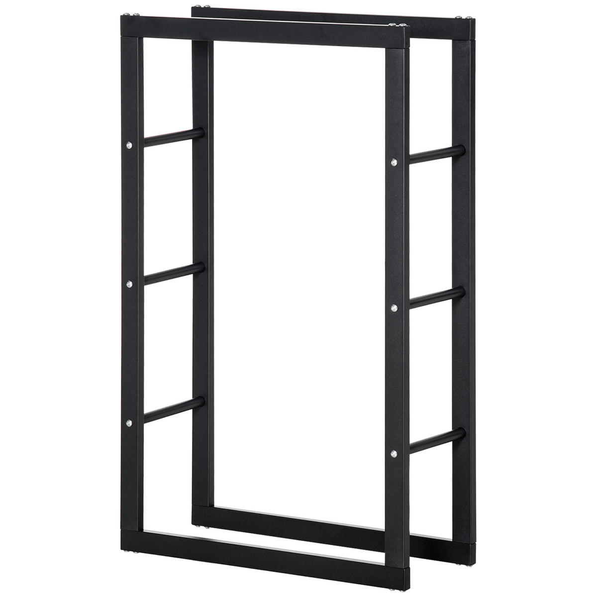 KAMINHOLZREGAL DE-18349 100 kg belastbar, zeitgenössisches Design Schwarz - Schwarz, Metall (25/100/60cm) - ComfortXL