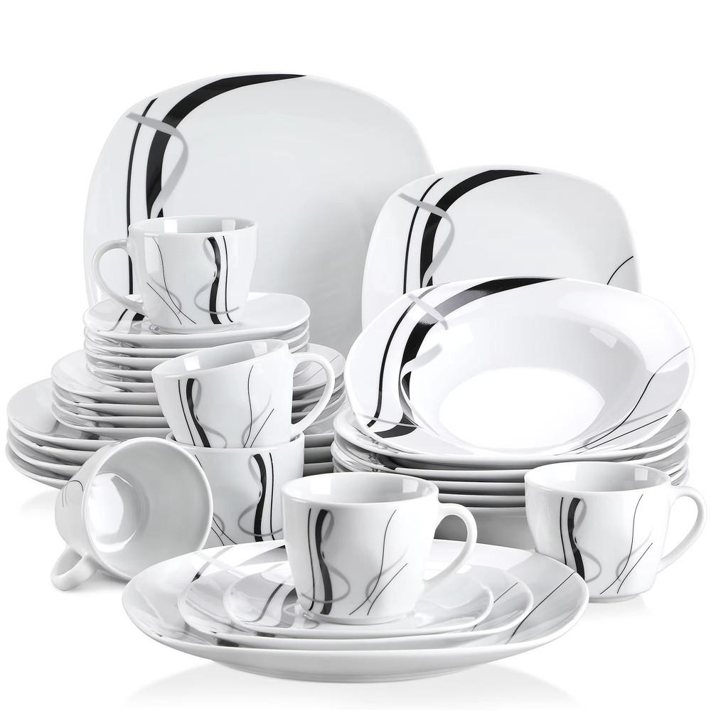 KOMBISERVICE 30-teilig Porzellan Set für 6 Personen - Weiß, Keramik (24.7/2.2/24.7cm) - Kaket