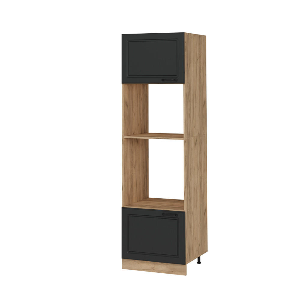 SKŘÍŇKA NA MIKROVLNNOU TROUBU R-Line Antracitový venkovský dům - medově dubová/antracitová, kompozitní dřevo (60/206.8/57.2cm) - Vicco