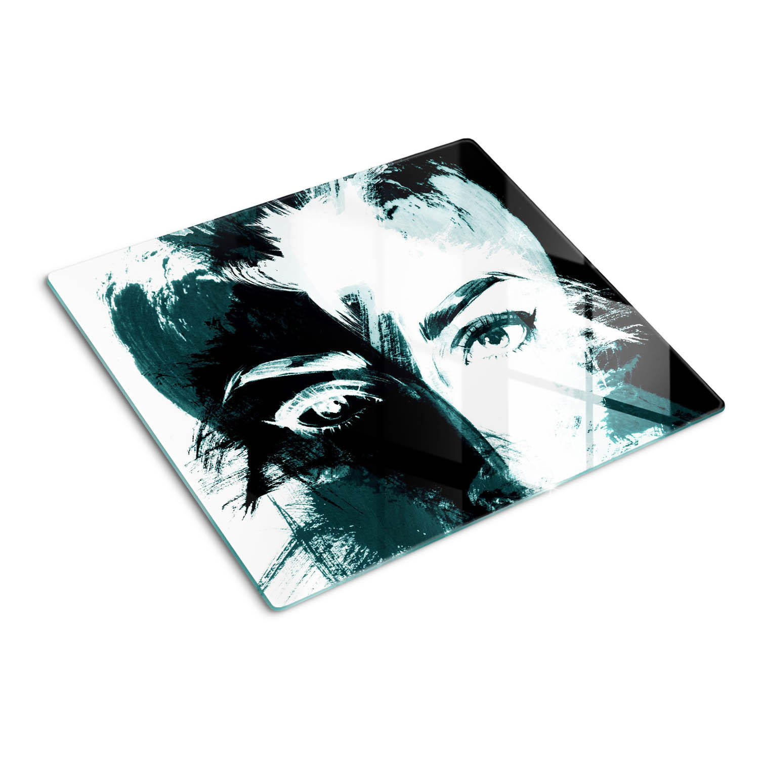 GLASPLATTE 60x52 cm Abstrakte Frau - Schwarz, Glas (60/0.4/52cm) - TULUP